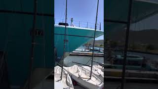 Super Yacht Go crashes into the yacht club docks twice Simpson Bay St Maarten [upl. by Ditmore]