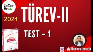 TÜREV2 TEST 1  345 AYT MATEMATİK SB 2024 [upl. by Laurence]