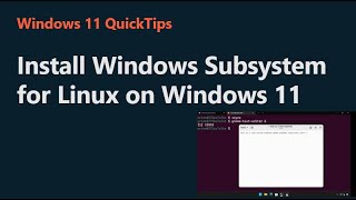 Install Windows Subsystem for Linux on Windows 11 [upl. by Tekla]