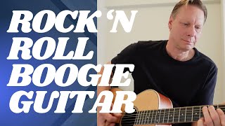 12 Bar Blues Boogie amp Rock n Roll Guitar  Easy Lesson in E [upl. by Hctub463]