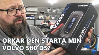 Testar Topdon jumpstarter Startbooster  Orkar den starta min D5a [upl. by Leahcam]