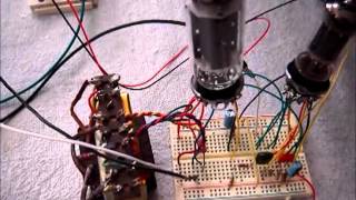 Tube amplifier on breadboard SE 6BQ5 12AX7 [upl. by Eceinart504]