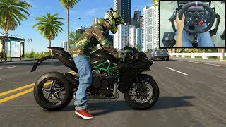 Kawasaki Ninja H2  The Crew 2  Logitech g29 gameplay [upl. by Ventura]