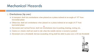 Medical Device Safety Mechanical Hazards from Overbalance Arabic Narration [upl. by Ariayek842]