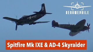 Spitfire Mk IXE and AD4 Skyraider  NATO 75th Anniversary JointPower DemoVirginia Beach  21Aug24 [upl. by Xuagram]