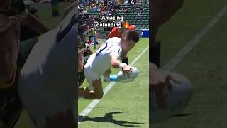 What a tackle 🤯 Rugby Shorts Sevens [upl. by Aihsas]