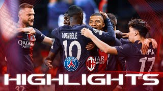 HIGHLIGHTS  PSG 30 AC Milan  ⚽️ KYLIAN MBAPPÉ RANDAL KOLO MUANI amp LEE KANGIN  UCL [upl. by Anitnamaid]