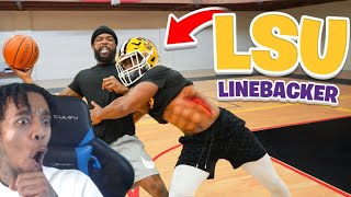 IM SALTY HOW FlightReacts To 1v1 Basketball Against D1 LSU Linebacker [upl. by Attemaj]