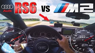 RS6 Performance chasing a Lady in BMW M2 on German Autobahn ✔ [upl. by Mcintosh]