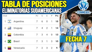 Tabla de Posiciones Eliminatorias Sudamericanas Fecha 7  Eliminatorias Sudamericanas Mundial 2026 [upl. by Yarak614]