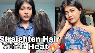 Straighten Your Hair but Without Heat🔥❌ Riya Chauhan  viralvideo straighthair hairtips [upl. by Anaugal]