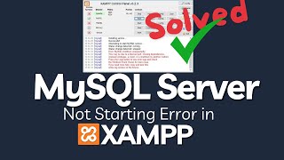 SOLVED ✅ MySQL Server Error  MySQL not starting in XAMPP [upl. by Hildegard878]