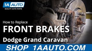 How to Replace Front Brakes 0820 Dodge Grand Caravan [upl. by Grishilde]