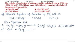 The enthalpy of combustion of methane graphite and dihydrogen at 298K are 8903 KJ mol1 [upl. by Dupaix]