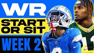 🔥 WEEK 2 WR MUST StartSit Picks 🚀  2024 Fantasy Football Advice [upl. by Michelina822]