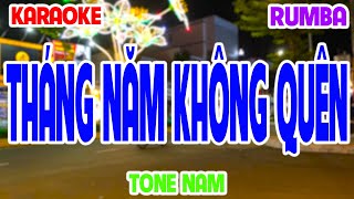 Karaoke Tháng Năm Không Quên Rumba Tone Nam  H2K [upl. by Aiepoissac]