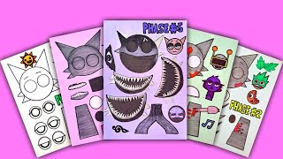 PaperDIY Phase 1 vs Phase 2 vs Phase 3 vs Phase 4 vs Phase 5  Sprunki Sticker Book  WENDA HORROR [upl. by Hammad899]