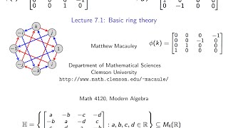 Visual Group Theory Lecture 71 Basic ring theory [upl. by Neeruam]