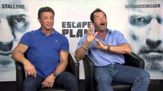 Escape Plan  Arnold Schwarzenegger amp Sylvester Stallone Interview [upl. by Cattier818]