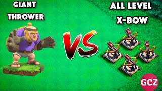 Giant Thrower VS XBOW all levels to lvl10  clashofclans [upl. by Ainez28]