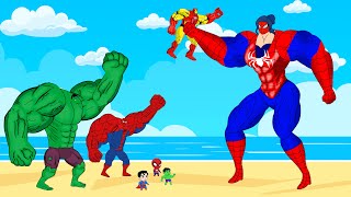 Team Hulk amp IronMan SpiderMan Vs Evolution Of MUSCLE SPIDER GIRL Who Is The King Of Super Heroes [upl. by Ck]