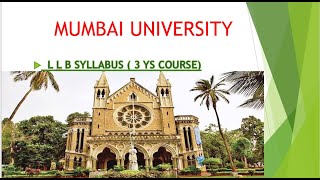 MUMBAI UNIVERSITY LLB SYLLABUS [upl. by Campagna107]