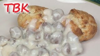 Buttermilk Biscuits with Sausage Gravy Recipe  Titlis Busy Kitchen [upl. by Yssej]