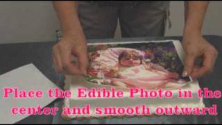 Setup Part 4  Applying your PhotoFrost Edible Photo to a cake [upl. by Edahsalof]