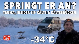 805 MINUS 34°C  SPRINGT DER MOTOR AN Norwegen am Limit  MAN TGE 4x4  MegaMobil Lounge 600 [upl. by Anivlek]