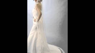 ANSONIA BRIDAL VEIL STYLE 476L  CATHEDRAL LACE TRIM  BELLAMERABRIDALCOM [upl. by Anailuy616]