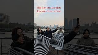 Big Ben and London Eye seen form a boat podróże london bigben londoneye [upl. by Pentha619]