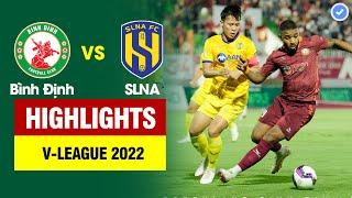 Highlights Bình Định vs SLNA  Siêu phẩm đánh đầu ngược  Văn Lâm xuất thần [upl. by Darcy585]