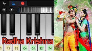 Radha Krishna BGM  Serial Song  Easy Piano Tutorial [upl. by Aufa948]