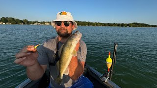 Summer Walleye Fishing with Shiver Minnows and Leeches in Wisconsin [upl. by Aisital]