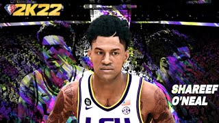 Shareef ONeal Face Creation  NBA 2K22 [upl. by Mccandless]