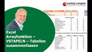 Excel Arrayfunktion VSTAPELN – Gleichartige Tabellenbereiche zusammenfassen [upl. by Nivrae]