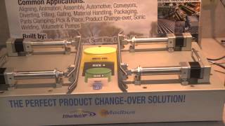 Product changeover demo using ERD low cost electric actuators and ACS stepper drive [upl. by Uriah]