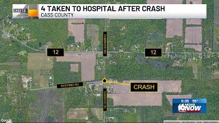 4 injured in headon crash in Cass County [upl. by Atnaloj]