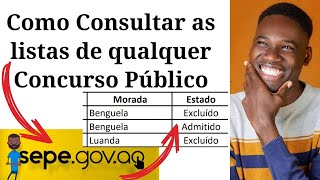 Como consultar a lista dos Concursos públicos no SEPE [upl. by Lupita193]