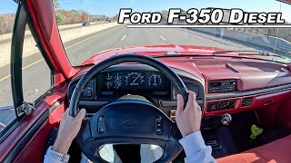 1997 Ford F350 73L Powerstroke Diesel Manual  POV Driving Impressions Binaural Audio [upl. by Fadil]