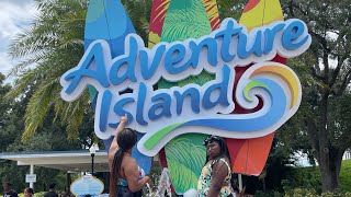 Adventure Island Tampa 🏝️with my sis and daughter 💚 My daughter tried the Mac amp cheese hotdog😋 [upl. by Hyacintha]