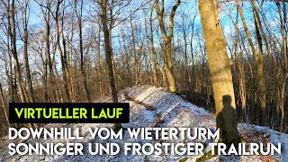 Virtueller Lauf 16 min  Downhill vom Wieterturm sonniger frostiger Trailrun  Laufband Treadmill [upl. by Edroi]