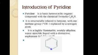 Introduction of pyridine synthesis properties and its uses [upl. by Ramberg]