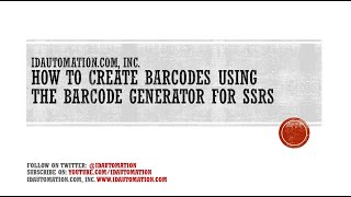 How to create barcodes in SSRS using the IDAutomation Barcode Generator for SSRS [upl. by Terra]