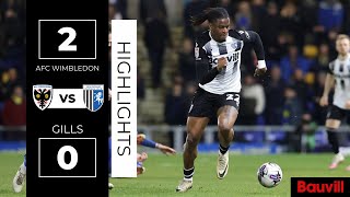 HIGHLIGHTS  AFC Wimbledon 2 Gillingham 0 [upl. by Nylatsyrk]