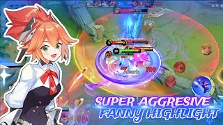 SUPER AGGRESIVE  HIGHLIGHT  FANNY STRAIGHT CABLE AND FREESTYLE CABLE  MOBILE LEGENDS BANG BANG [upl. by Oiralih137]