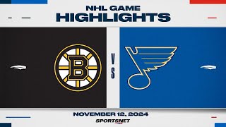 NHL Highlights  Bruins vs Blues  November 12 2024 [upl. by Kitchen964]