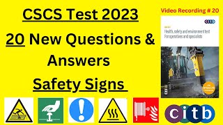 CSCS Test 2023  20 New QampA on Safety Signs  CSCS Card UK 2023  CSCS Green Card Test [upl. by Sheffield]