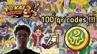 Qr code yo kai watch 3  pièces demblèmes 100 qr codes [upl. by Leahcimed]