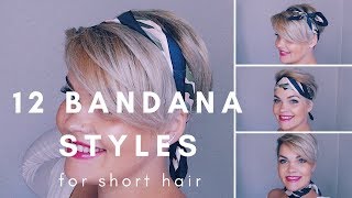 12 Bandana Styles for Short Hair [upl. by Amand]